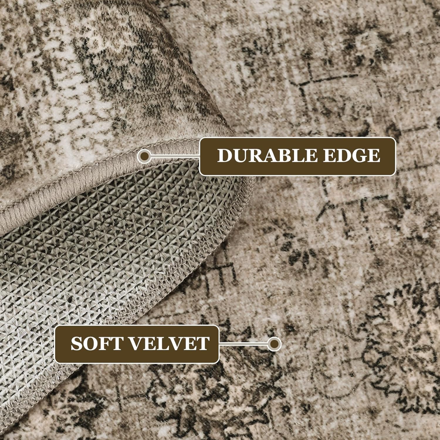 8x10  Washable Area Rugs color brown greyish